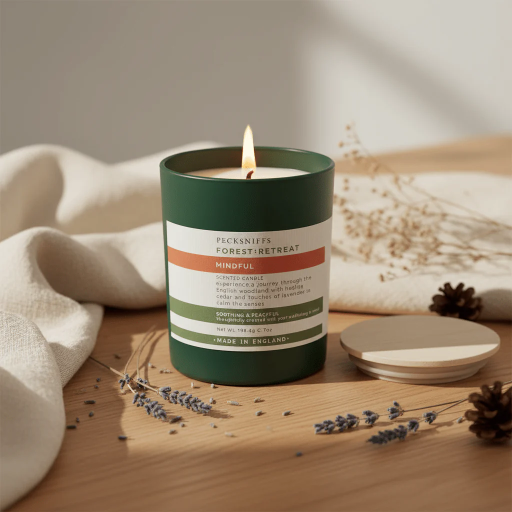 Pecksniffs Forest Retreat Mindful Scented Candle with Cedar & Lavender 198g - Image 2