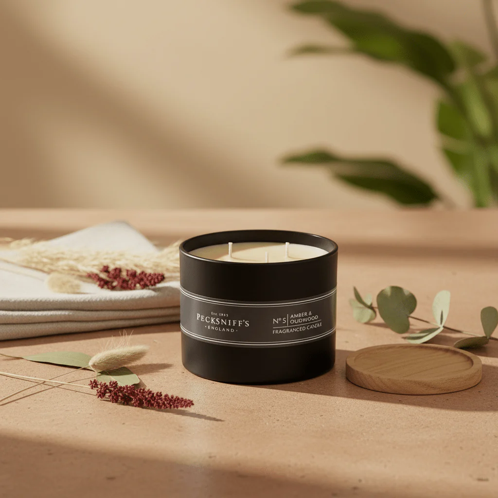 Pecksniff's Amber & Oudwood Fragranced Candle No.5 283g - Image 2