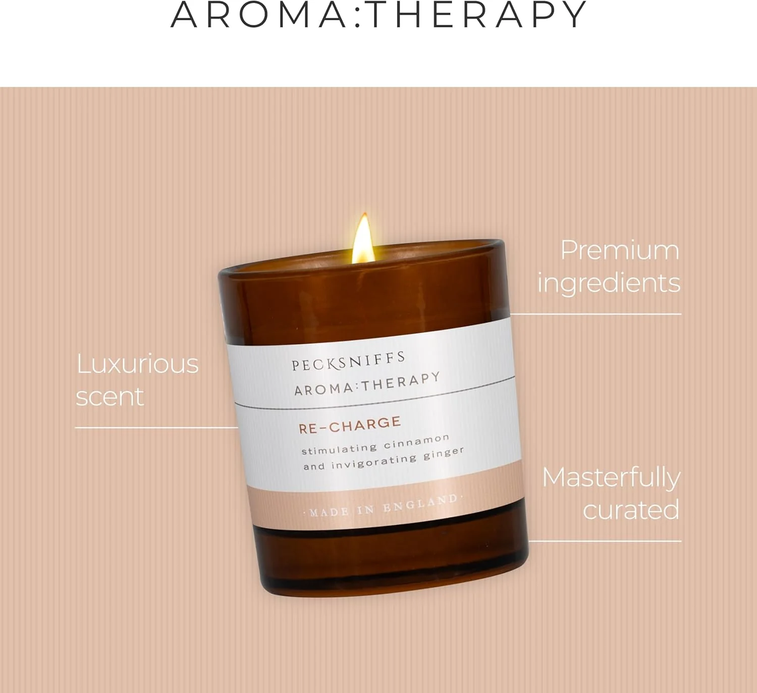 Pecksniffs Cinnamon and Ginger Aromatherapy Candle - 595g - Image 2
