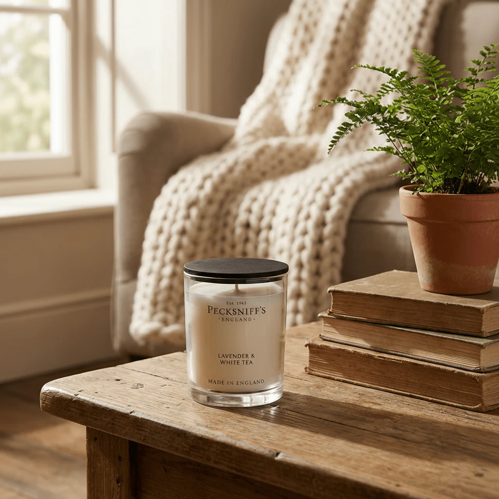 Pecksniff's Classic Lavender & White Tea Mini 1W Candle - Image 2