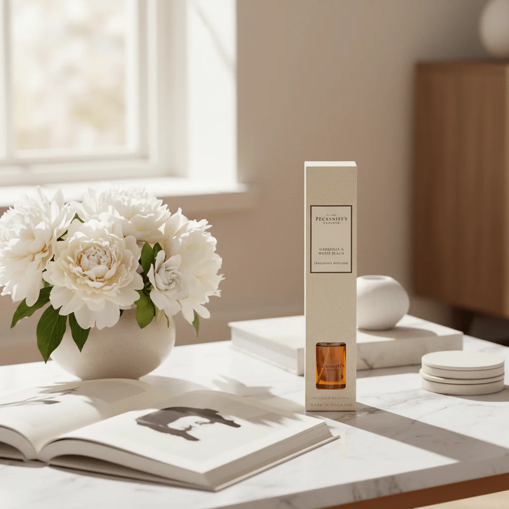 Pecksniff's Gardenia & White Peach Fragrance Diffuser 100ml - Image 2