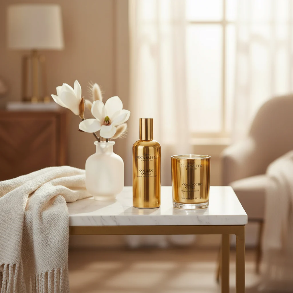 Pecksniff's Golden Ochre Room Spray And Candle Set - Image 2