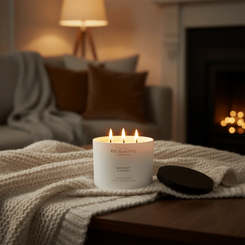 Pecksniffs Grapefruit & Citron Candle 3 Wick - 283g - Image 3