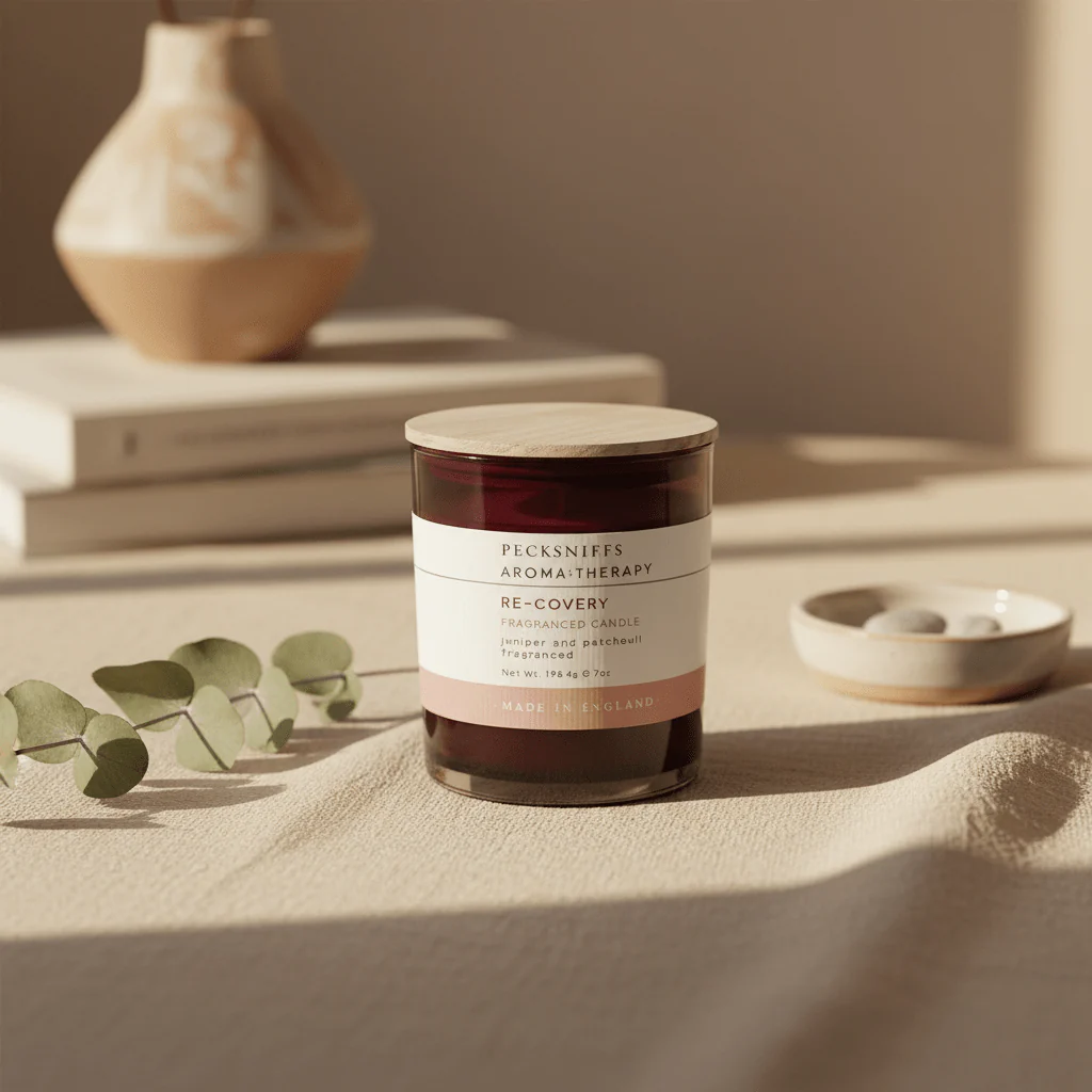 Pecksniffs Recovery Juniper and Patchouli Aromatherapy Candle 198g - Image 2