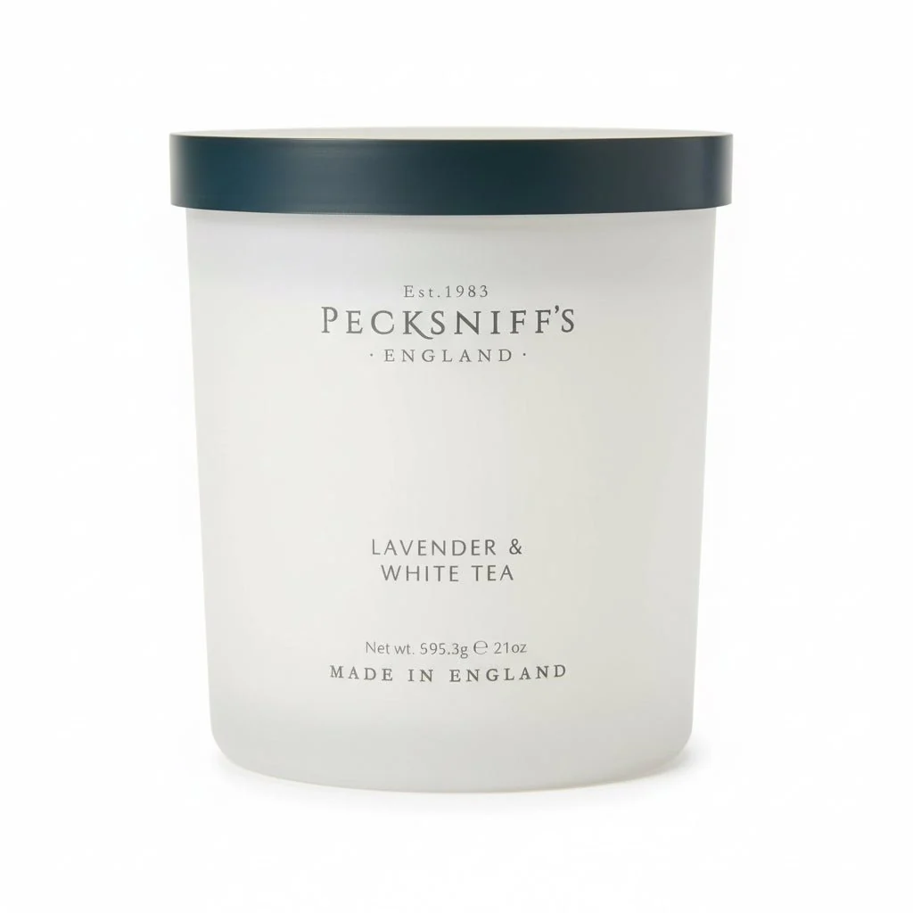 Pecksniff's Lavender & White Tea Scented 3 wick Candle 595g