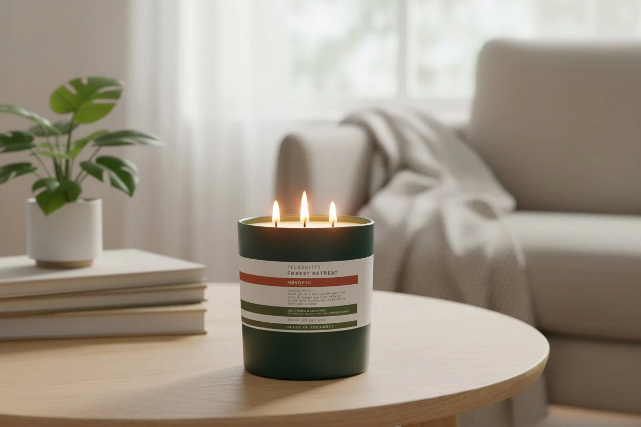 Pecksniffs Forest Retreat Mindful Candle with Cedar & Lavender - 3 Wick (595g) - Image 2