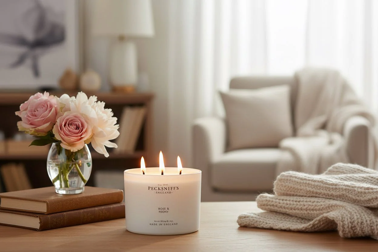 Pecksniff's Rose & Peony Scented Candle 283g - Image 2