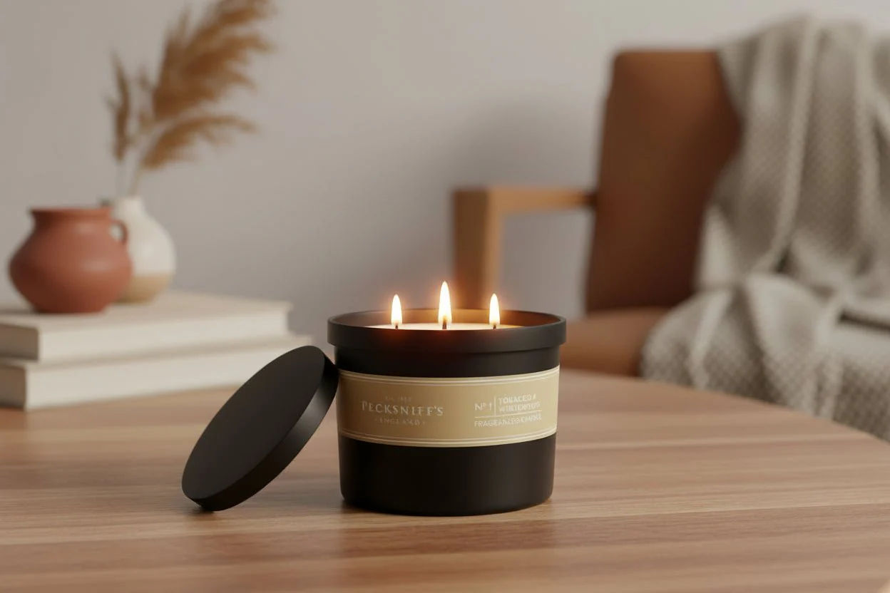 Pecksniff's Tobacco & Whitewood Fragranced Candle - 283g - Image 2
