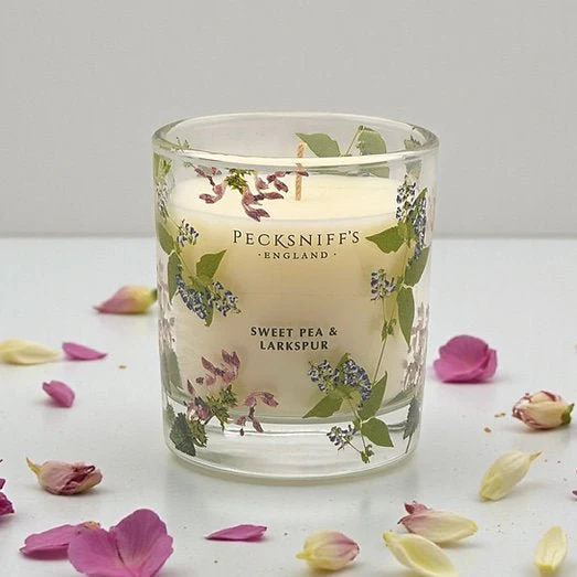Pecksniffs Vintage Posies Sweet Pea & Larkspur Candle - 1 Wick (198g) - Image 2