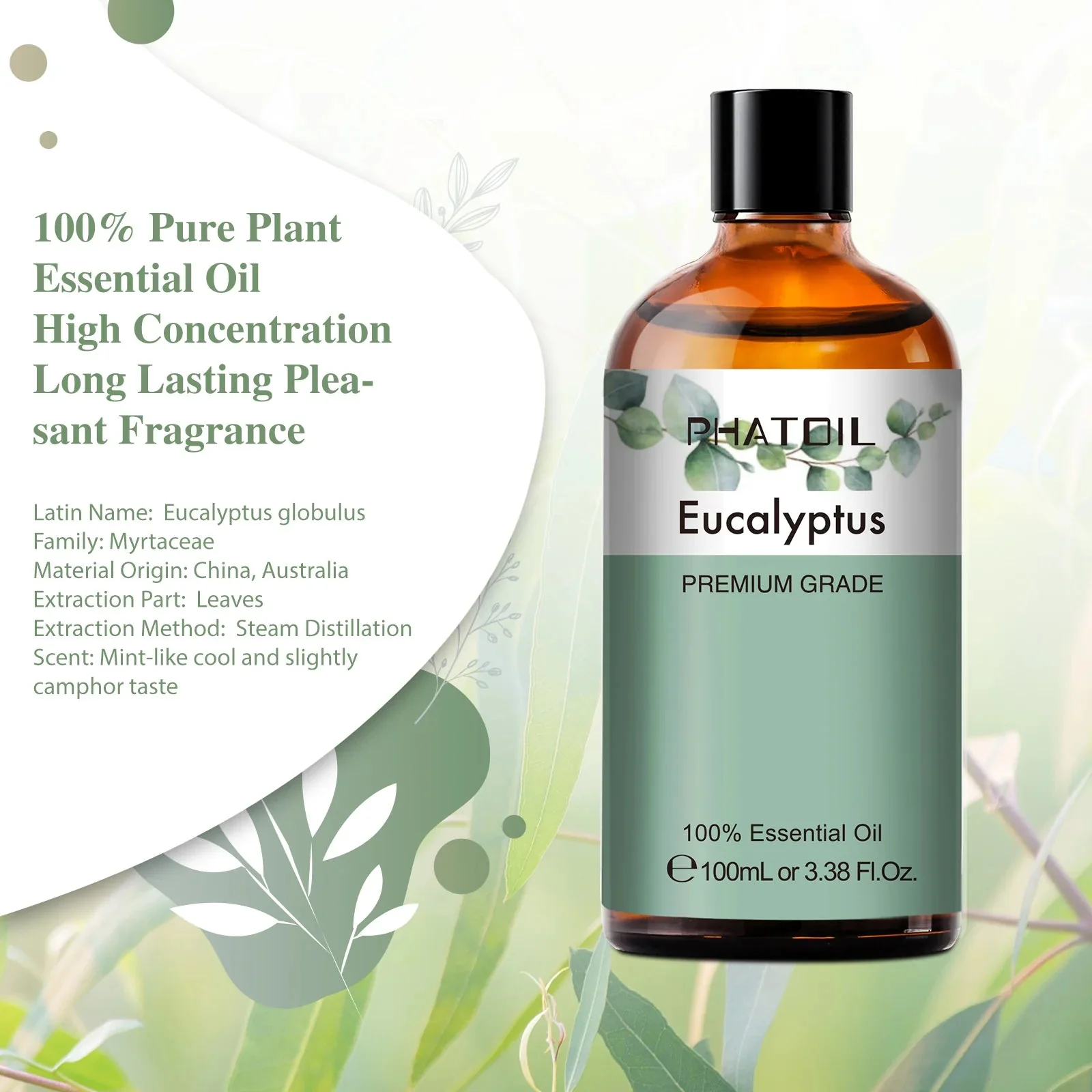 PHATOIL Eucalyptus Essential Oil For Aromatherapy & Diffuser - 100ml - Image 3