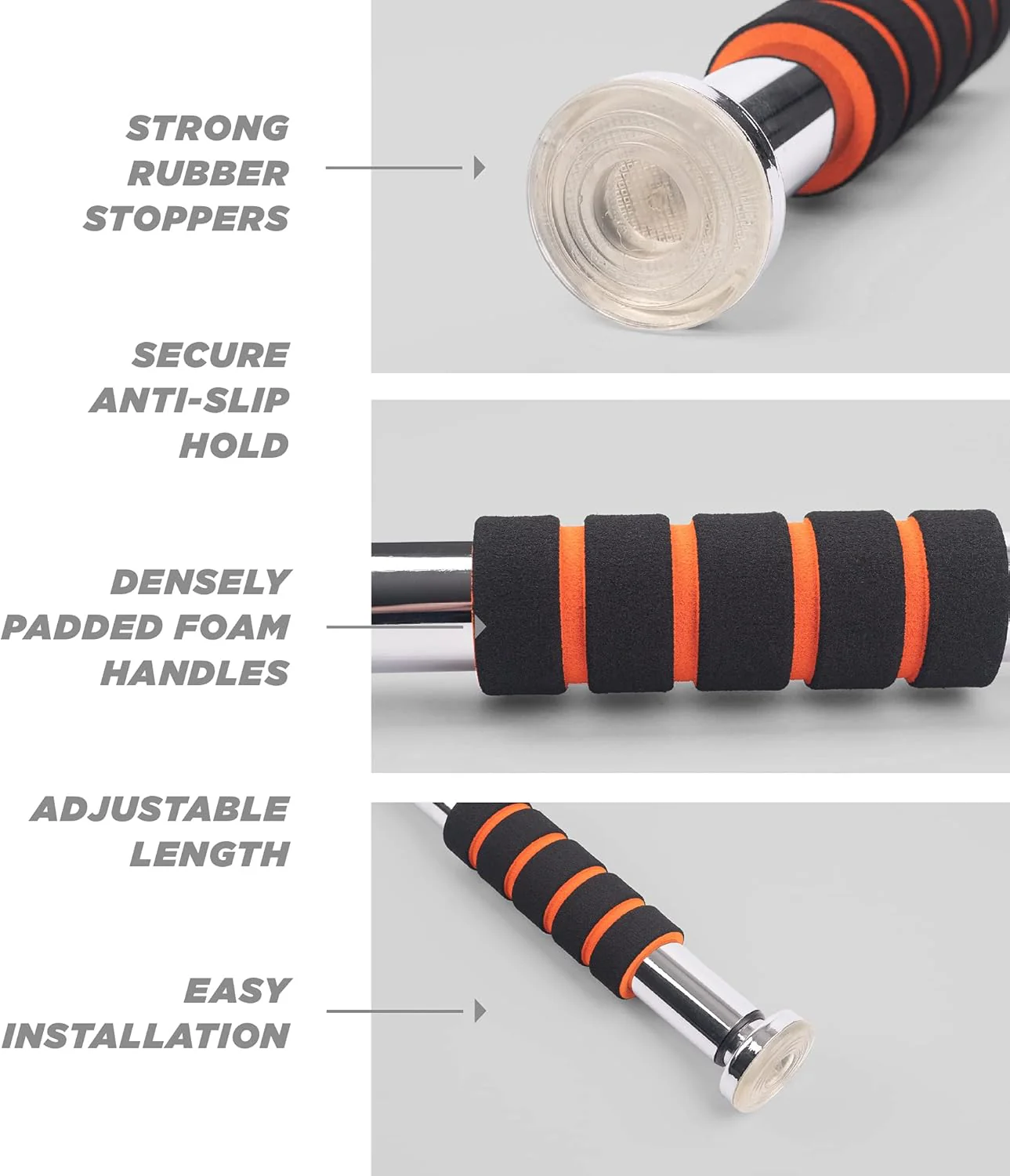 Phoenix Fitness Doorway Pull Up and Chin Up Bar 62-100cm - Image 4