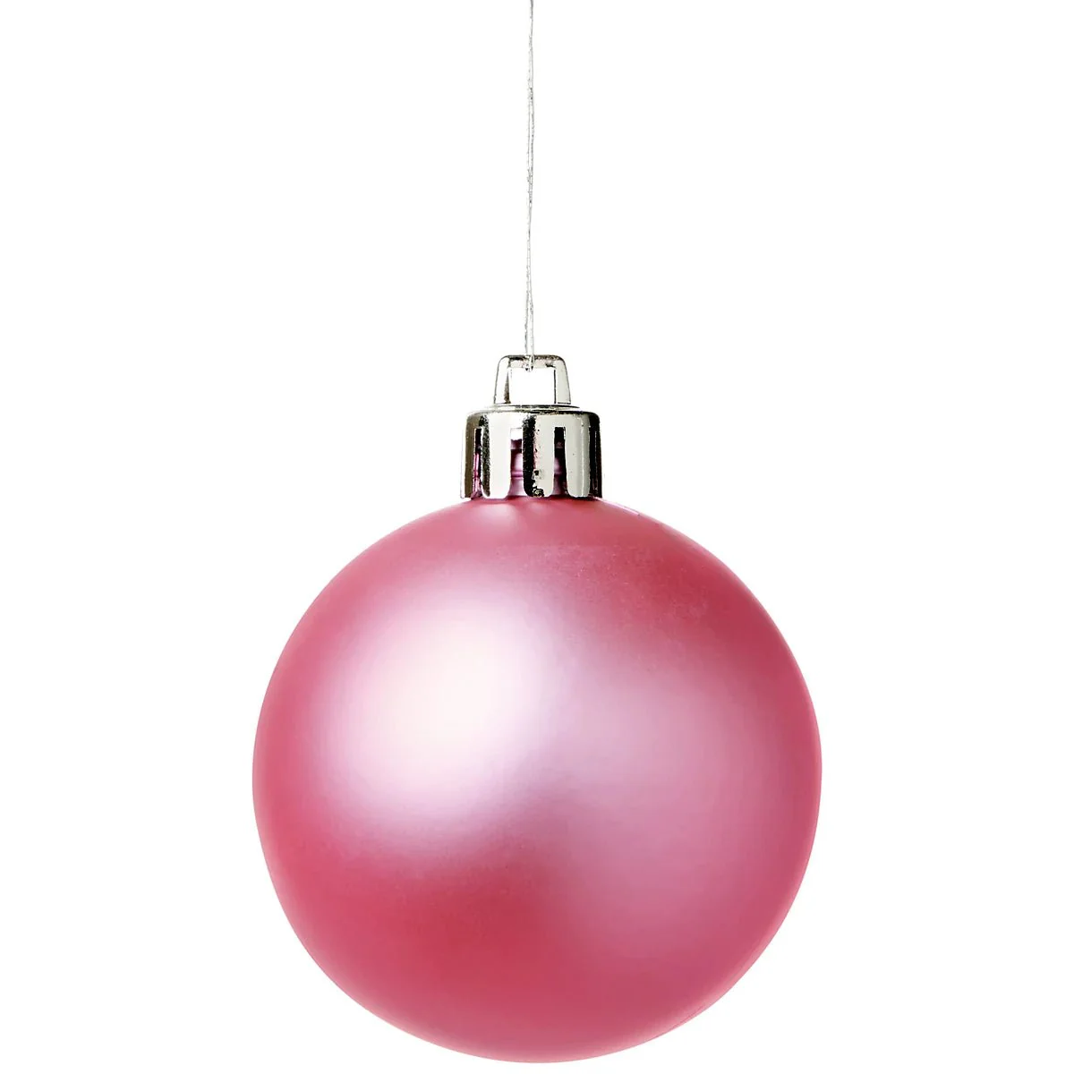 Pink Plastic Round Christmas Baubles - Set of 8 - Image 3