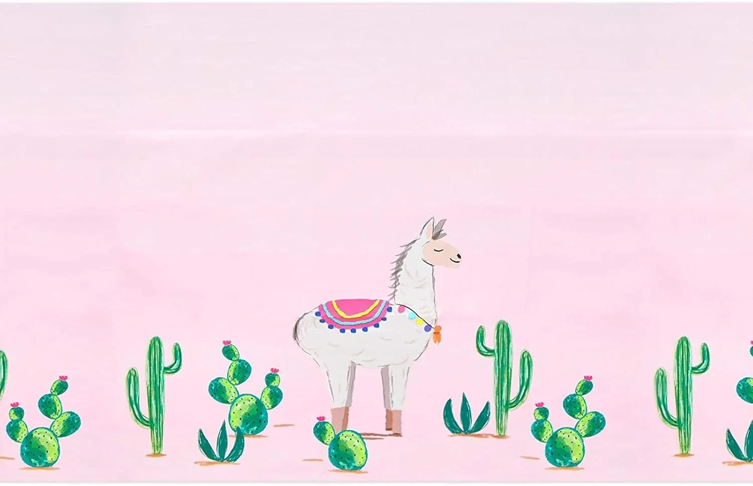 Pink Plastic Tablecloth for Llama Birthday Party (54x108 inch) - 3 Pack - Image 4