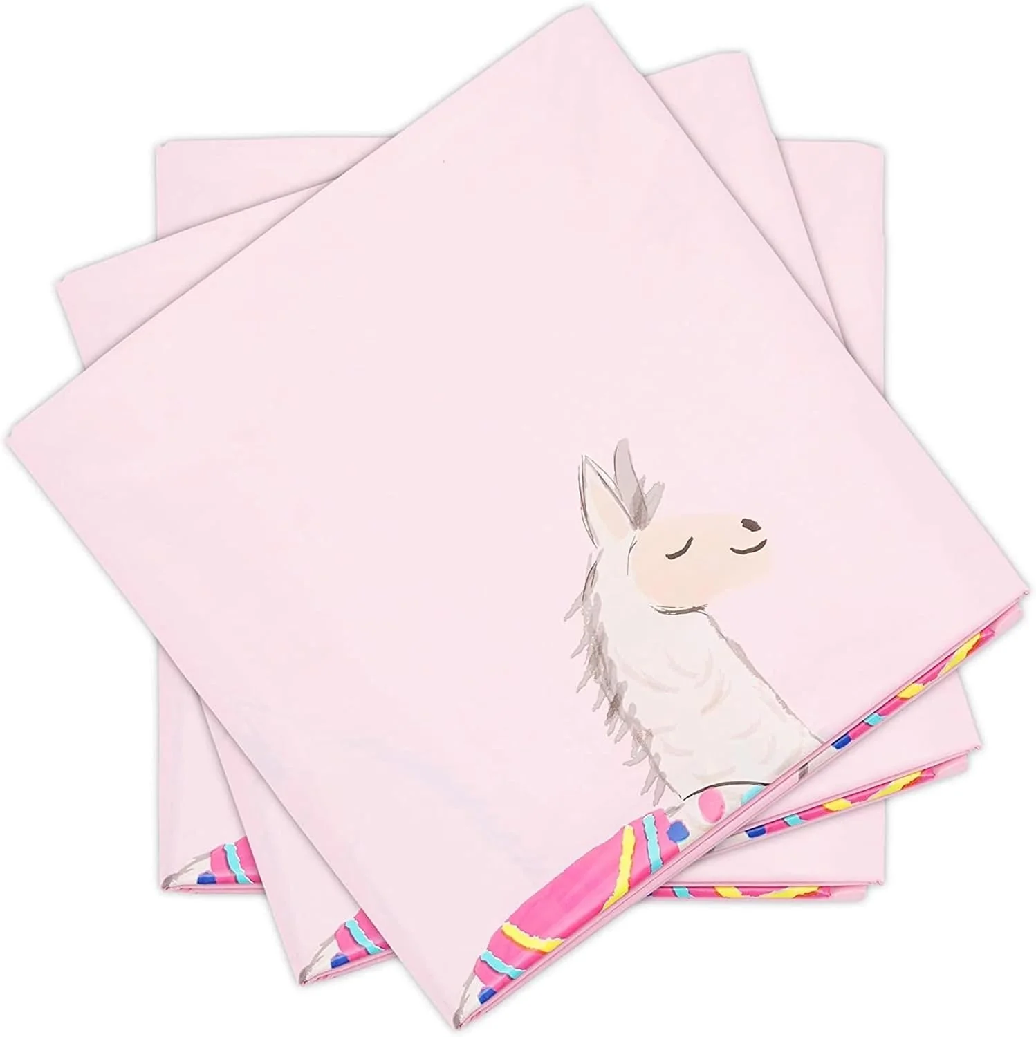 Pink Plastic Tablecloth for Llama Birthday Party (54x108 inch) - 3 Pack - Image 5