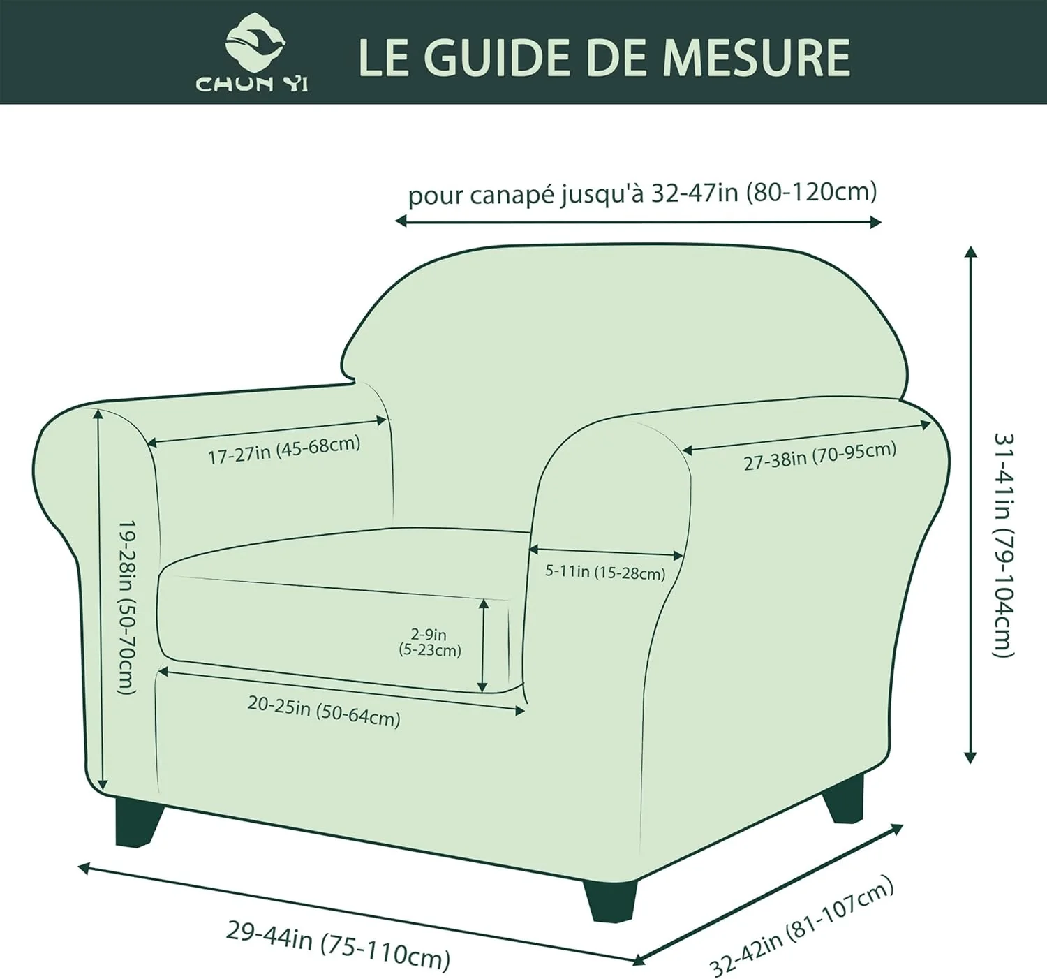 Plain Elastic Sofa Cover Chair - Bright Grey - Image 3