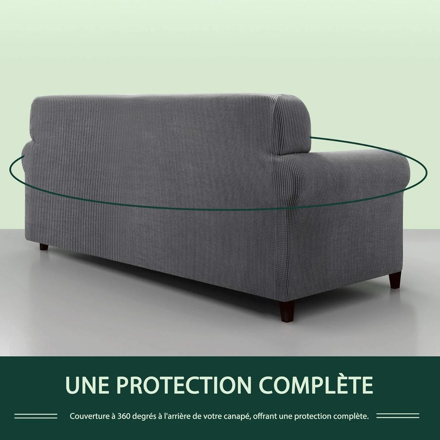 Plain Elastic Sofa Cover Chair - Bright Grey - Image 6