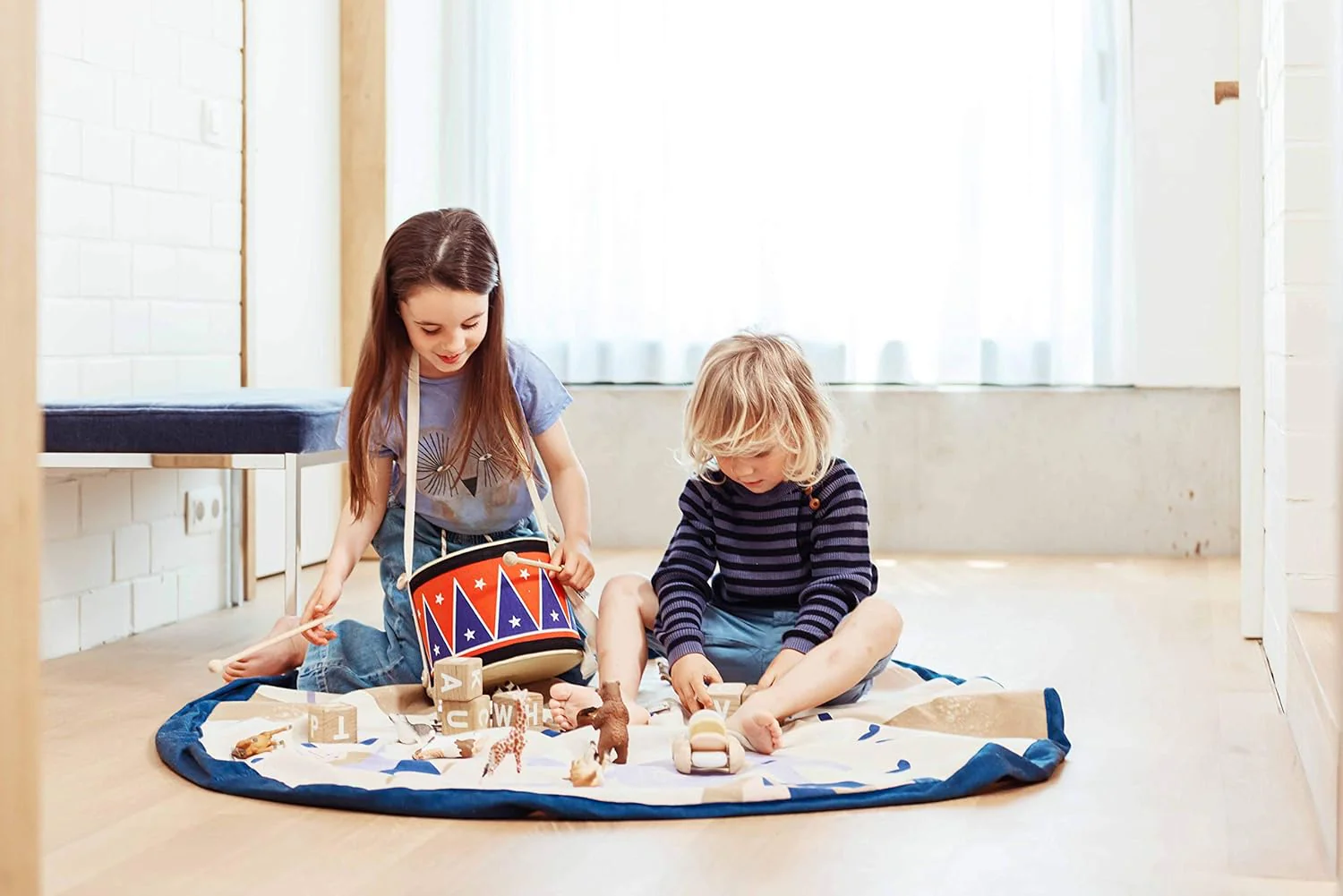 Play & Go Drawstring Play Mat Storage Bag - Circus Print - Image 2