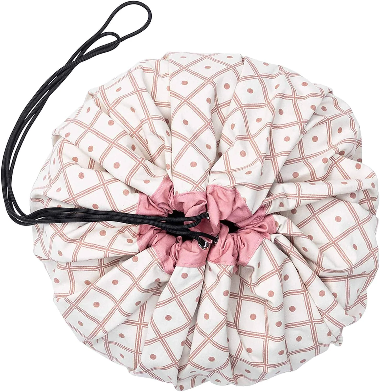 Play & Go Drawstring Play Mat Storage Bag - Geo Coral Print - Image 2
