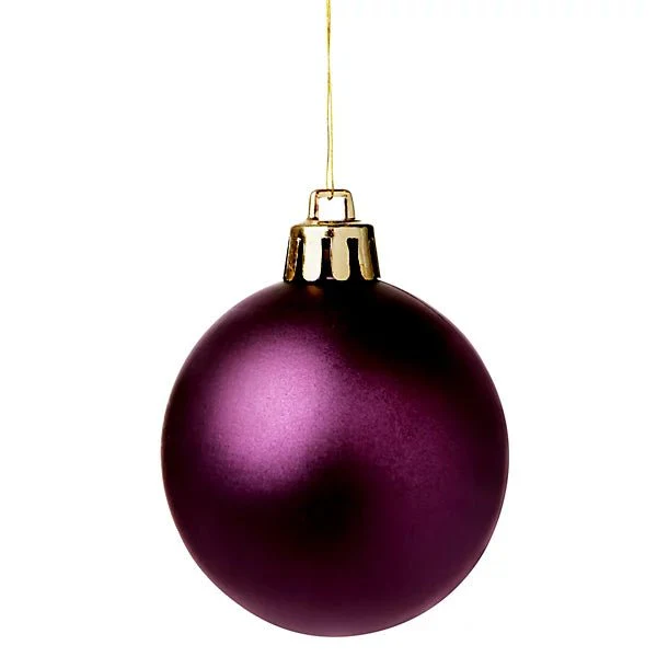 Plumb Plastic Round Christmas Baubles - Set of 8 - Image 2