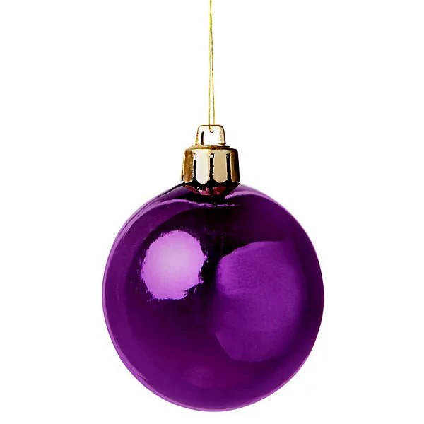Plumb Plastic Round Christmas Baubles - Set of 8 - Image 3
