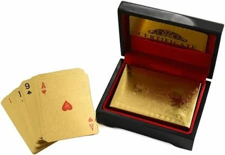 Poker Playing Cards in 999.9 Gold Foil Dollars - 52 Cards + 2 Jokers - Image 5