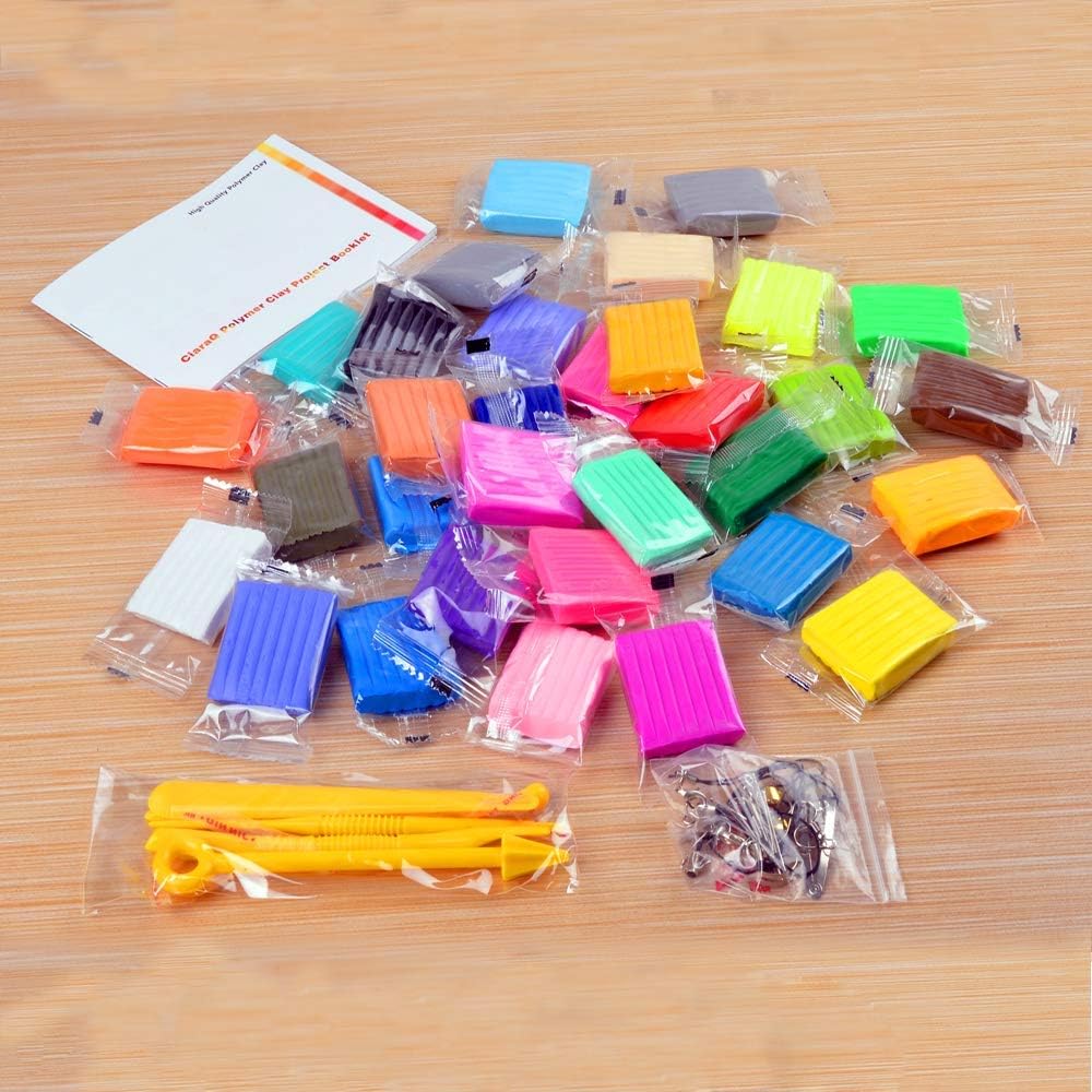 Polymer Clay Set 24 Colours Nontoxic Oven Bake Clay with Plastic Tools and Accessories - Image 3