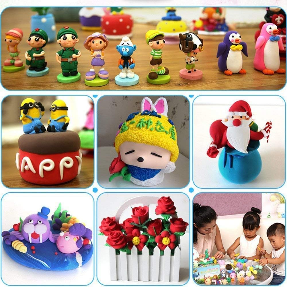 Polymer Clay Set 24 Colours Nontoxic Oven Bake Clay with Plastic Tools and Accessories - Image 9