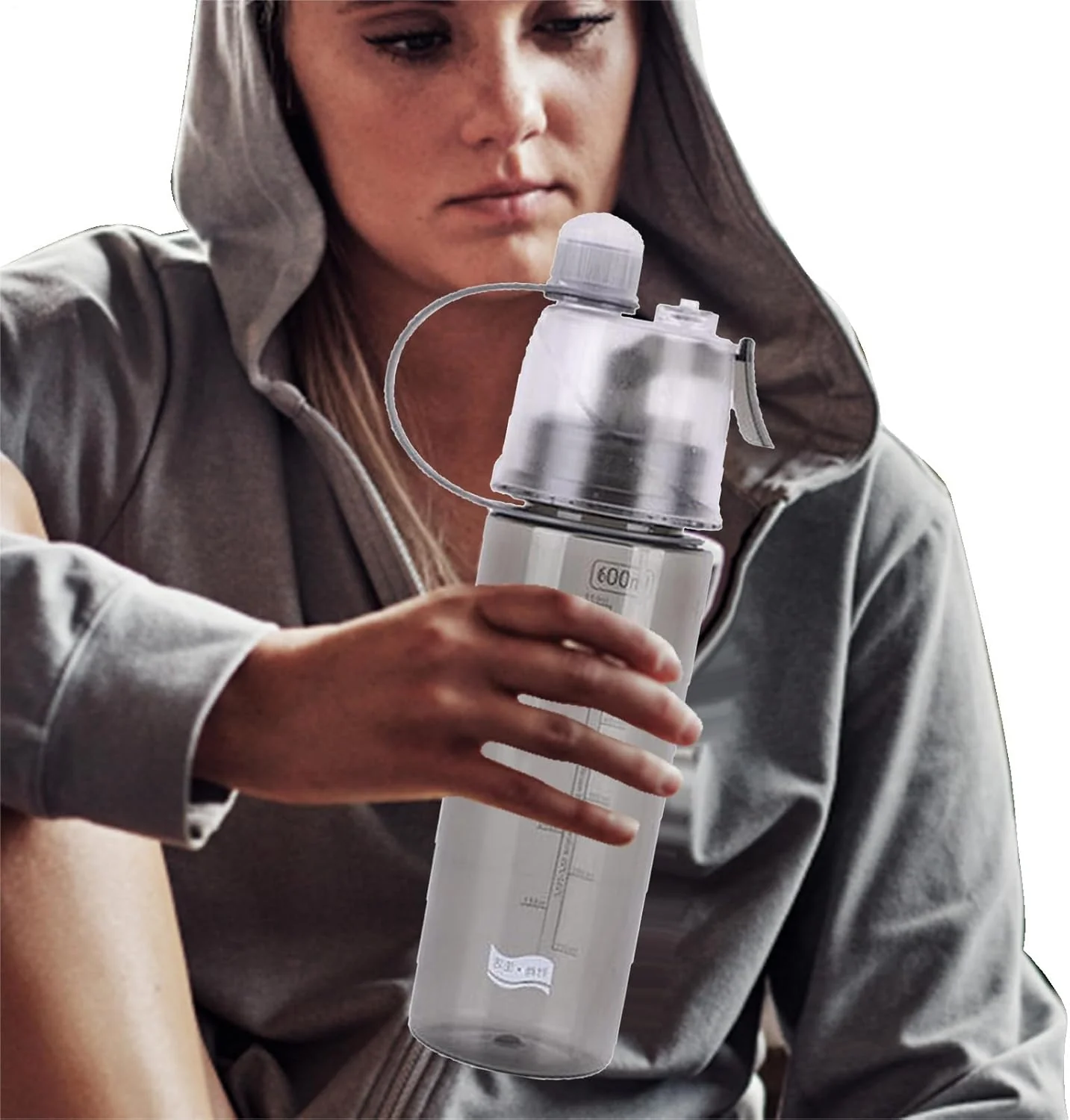 Powerfull BPA-Free 2-in-1 Sports Spray Water Bottle - Black - Image 4