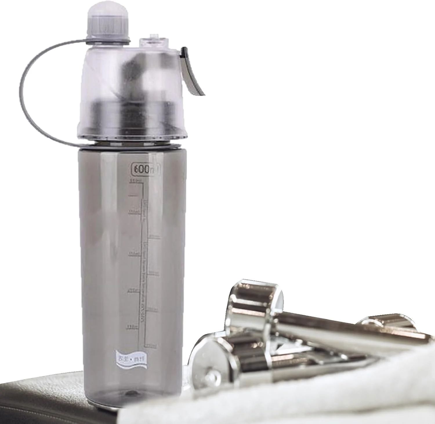 Powerfull BPA-Free 2-in-1 Sports Spray Water Bottle - Black - Image 5
