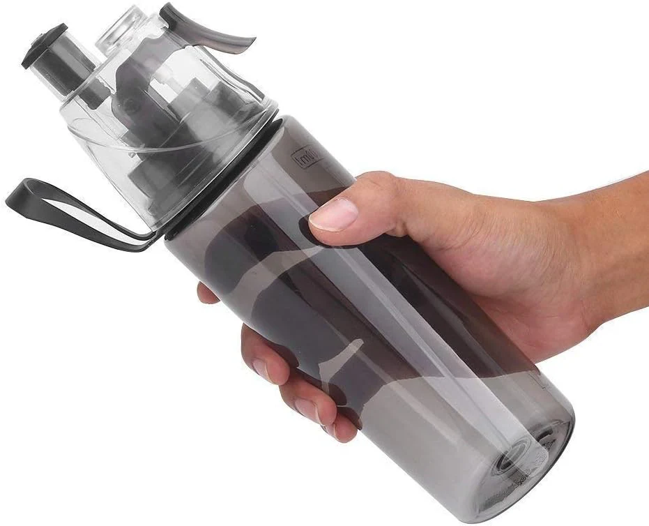 Powerfull BPA-Free 2-in-1 Sports Spray Water Bottle - Black - Image 6