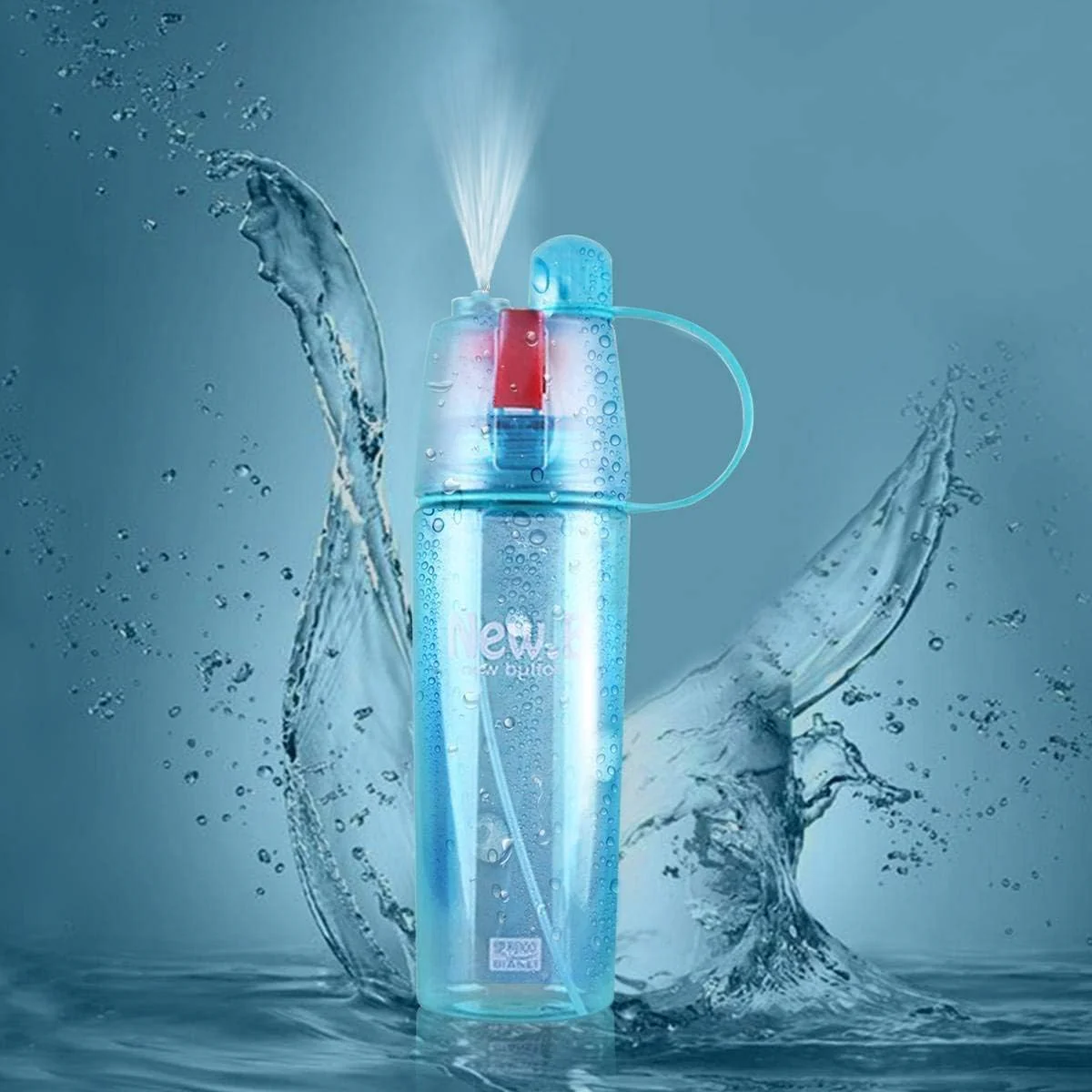 Powerfull BPA-Free 2-in-1 Sports Spray Water Bottle - Black - Image 7