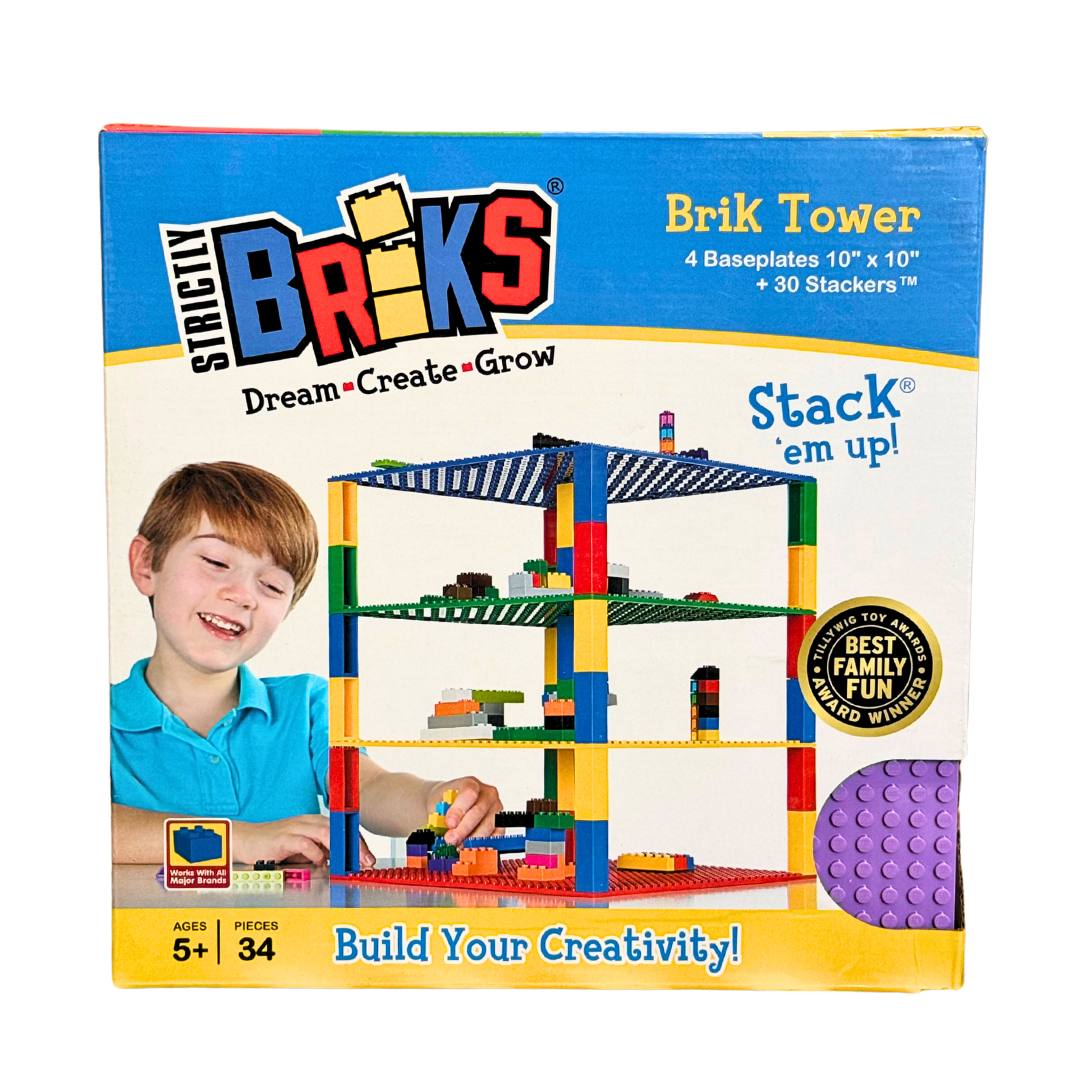 Strictly Briks Stackable Base Plate Tower - 4 Pack 25x25 cm