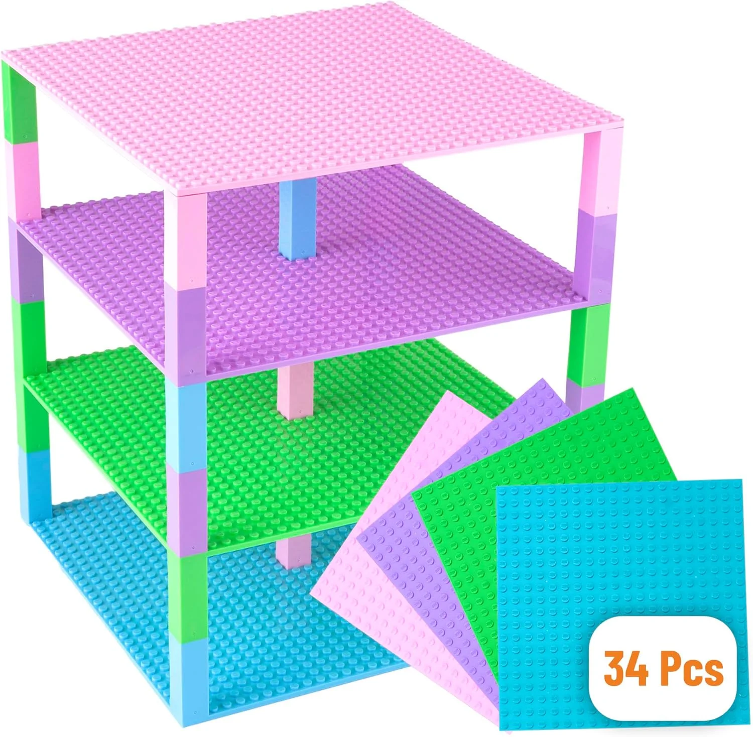 Strictly Briks Stackable Base Plate Tower - 4 Pack 25x25 cm - Image 2