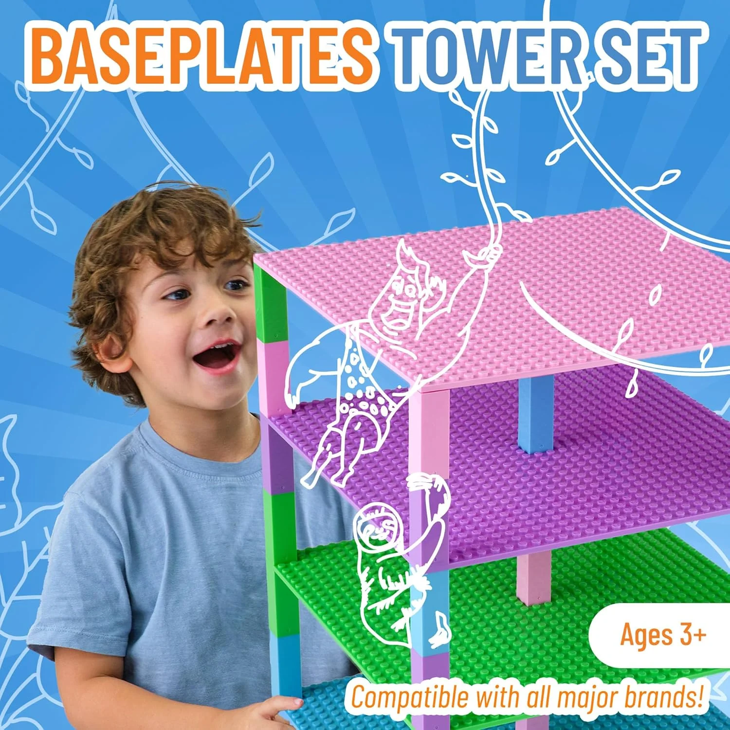 Strictly Briks Stackable Base Plate Tower - 4 Pack 25x25 cm - Image 4