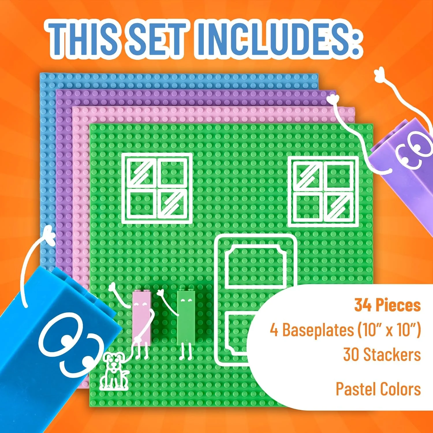 Strictly Briks Stackable Base Plate Tower - 4 Pack 25x25 cm - Image 5