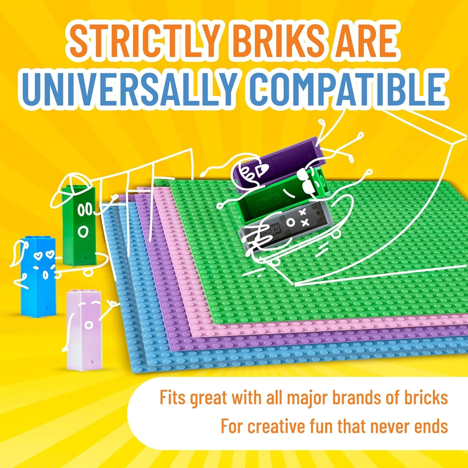 Strictly Briks Stackable Base Plate Tower - 4 Pack 25x25 cm - Image 6