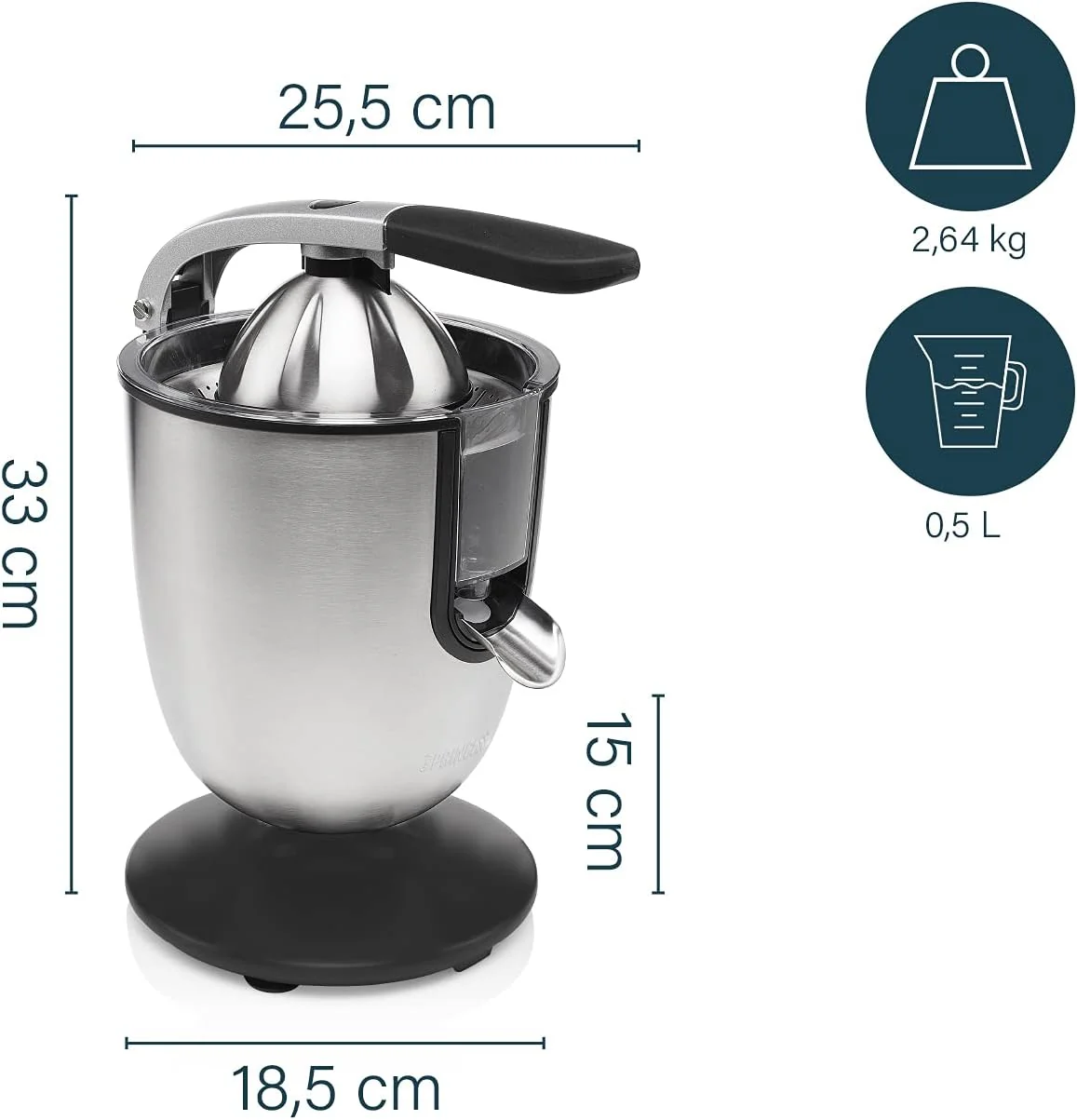 Princess Professional Master Juicer - 160W Stainless Steel - Image 3