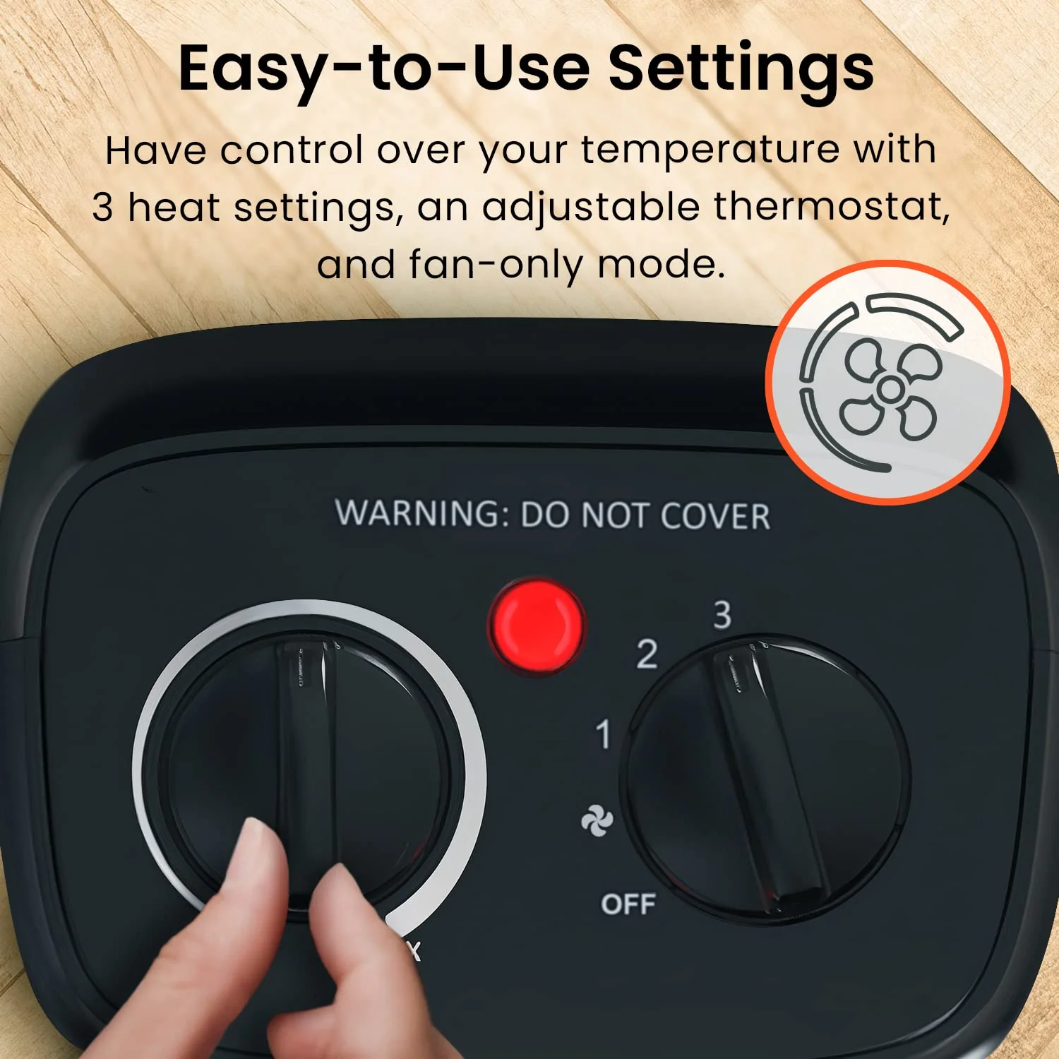 Pro Breeze 1800W Mini Ceramic Fan Heater - Image 2