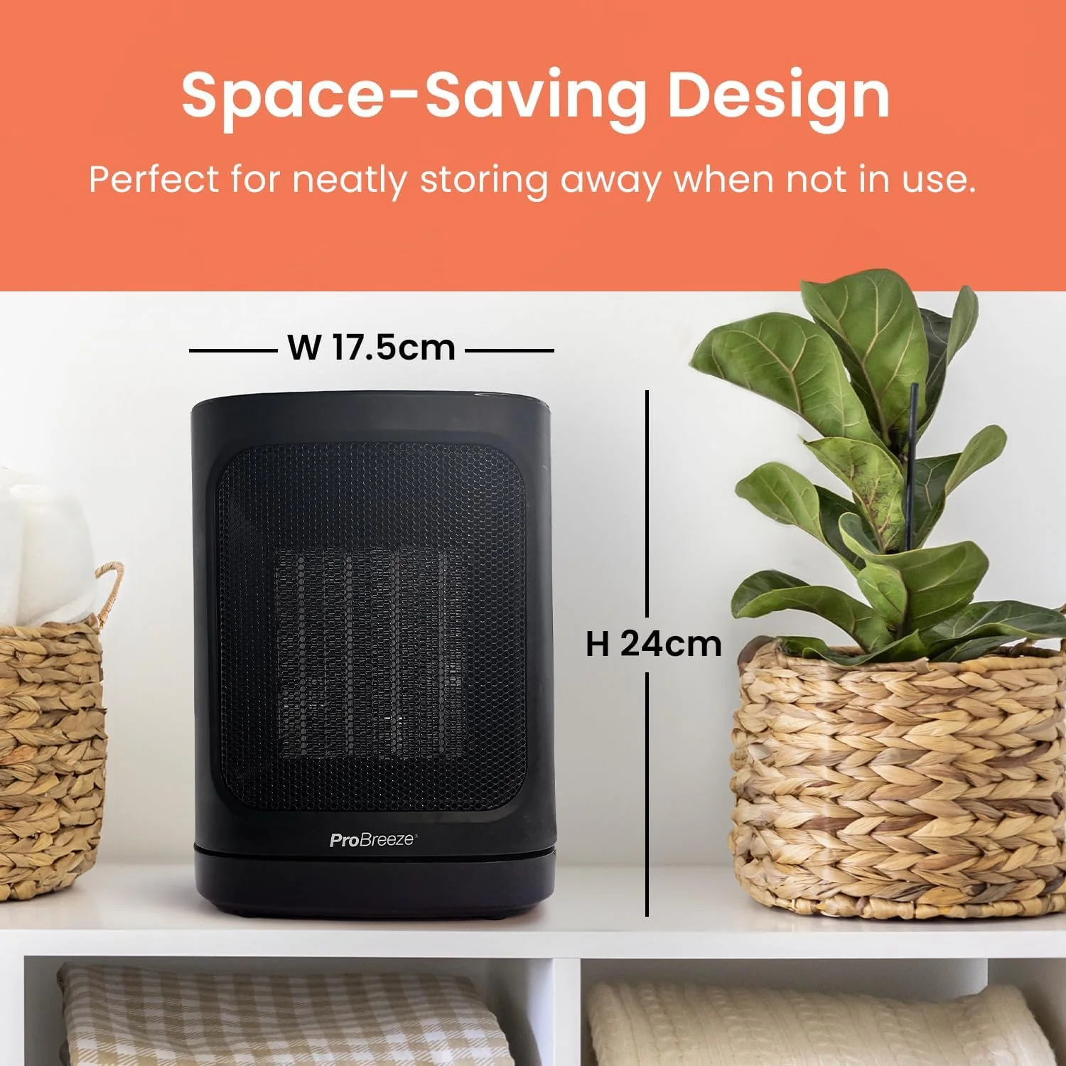 Pro Breeze 1800W Mini Ceramic Fan Heater - Image 7