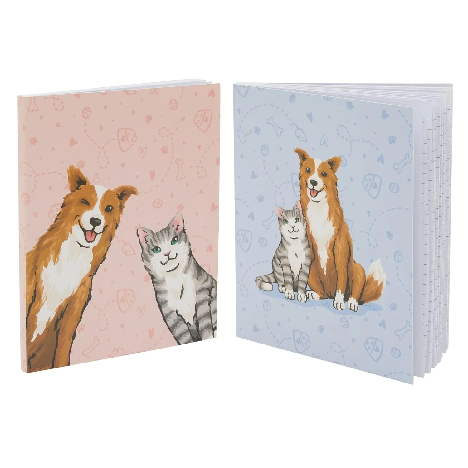 4 Pack Cat & Dog Veterinarian Journal - Lined Pink/Blue - Image 5