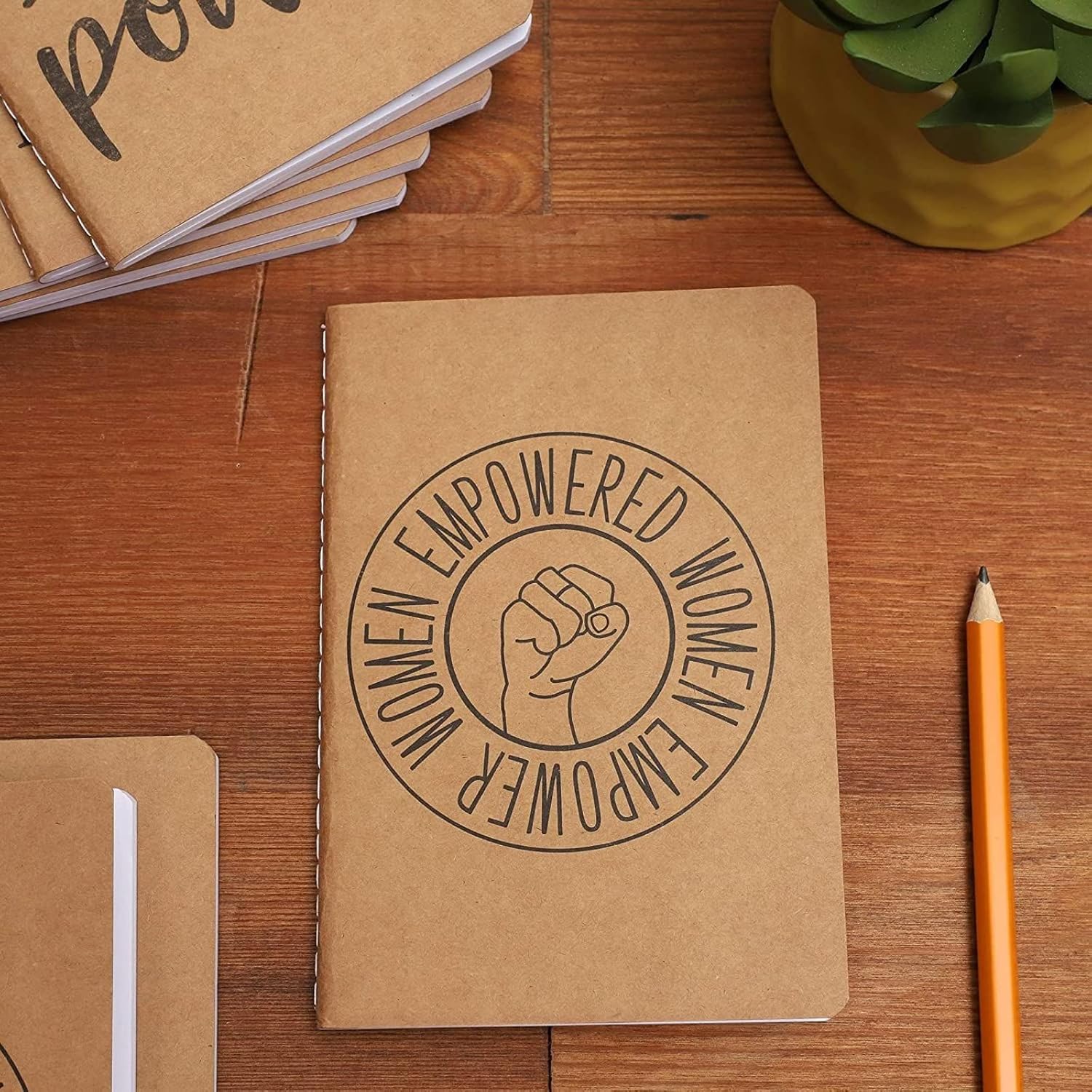 12 Pack Kraft Notebook Expansion - Feminism Designs, 6 Styles - Image 2