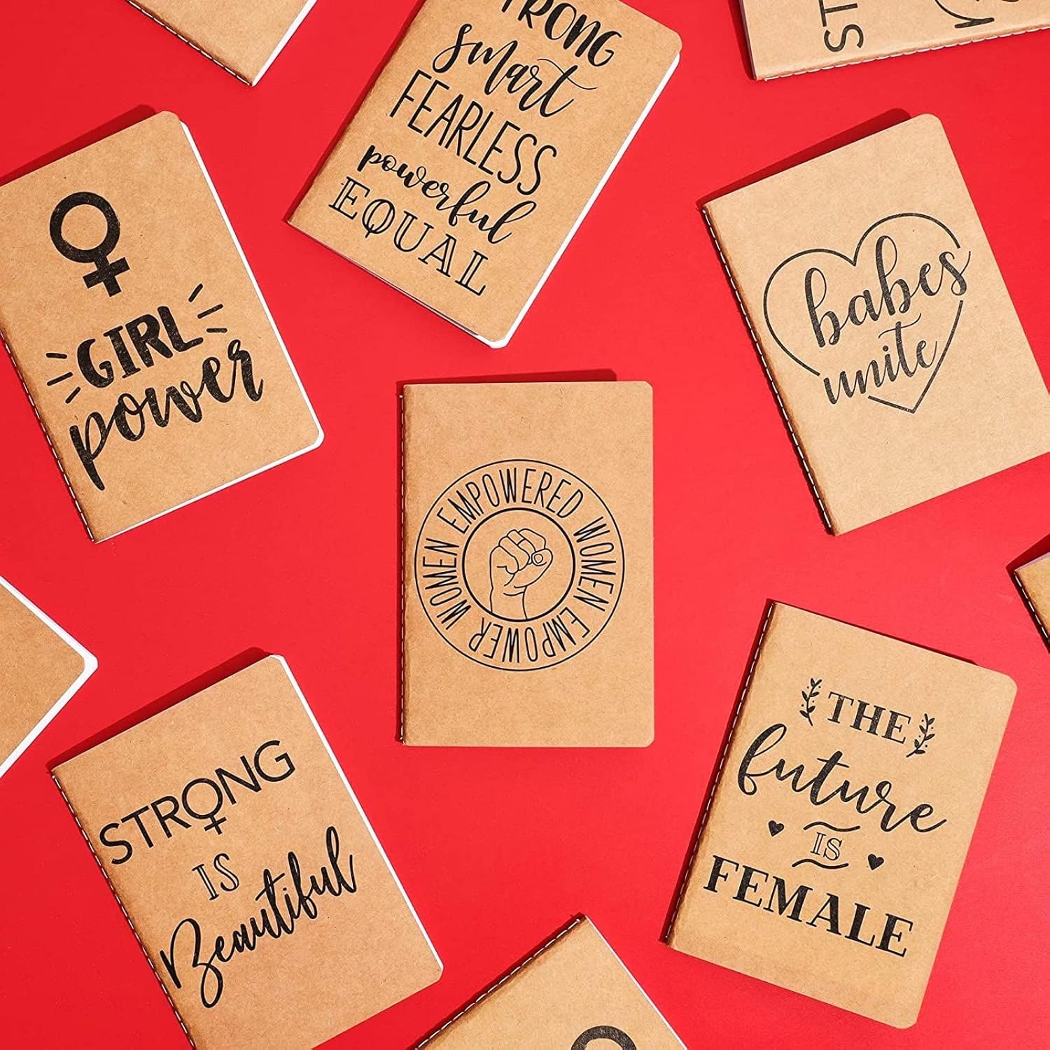 12 Pack Kraft Notebook Expansion - Feminism Designs, 6 Styles - Image 3
