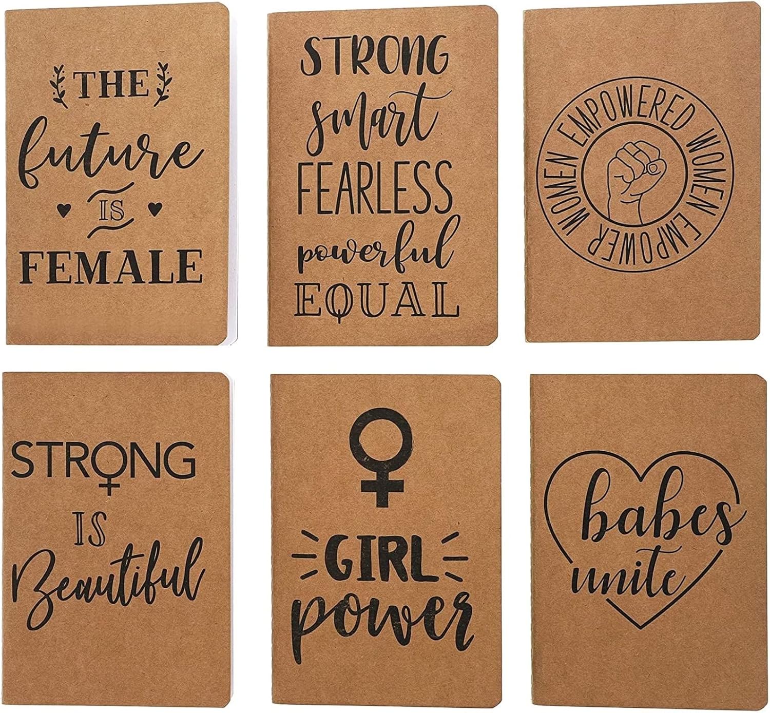 12 Pack Kraft Notebook Expansion - Feminism Designs, 6 Styles - Image 8