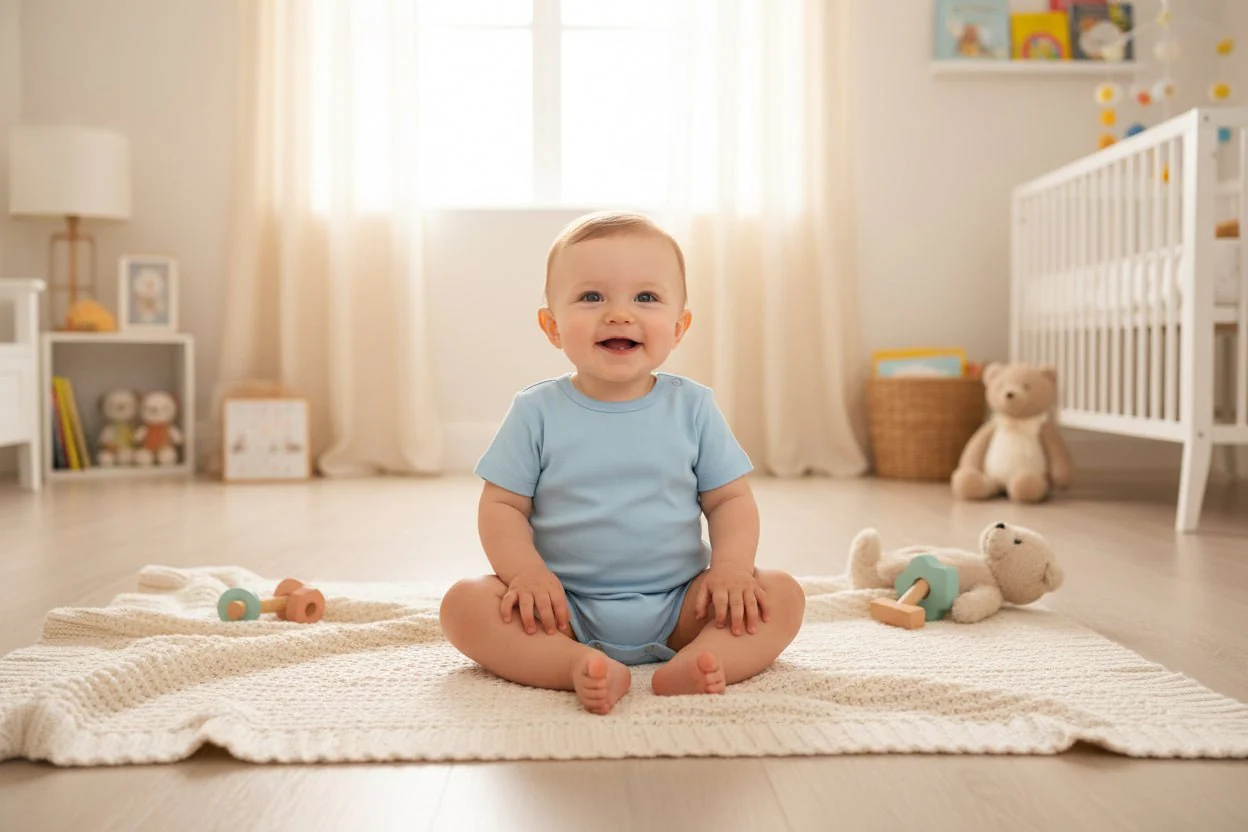 Sky Blue Short Baby Romper (Various Sizes) - Image 2