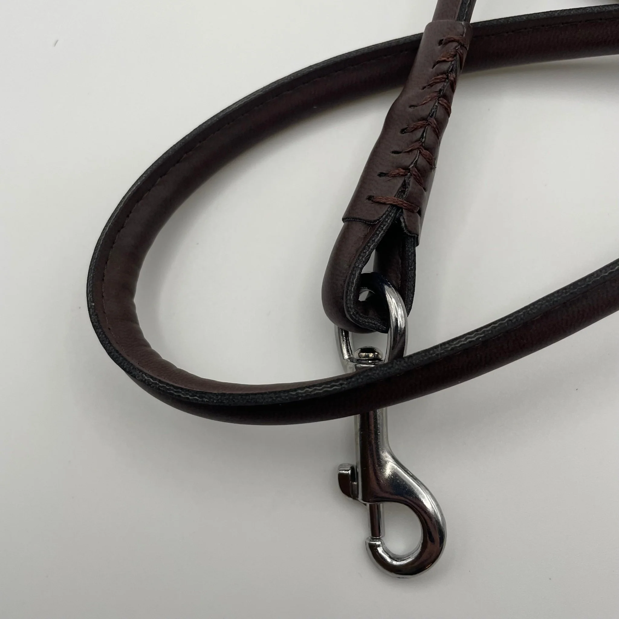 Project Blu Chestnut Apple Brown Rolled Leather Dog Leash 110cm - Image 2