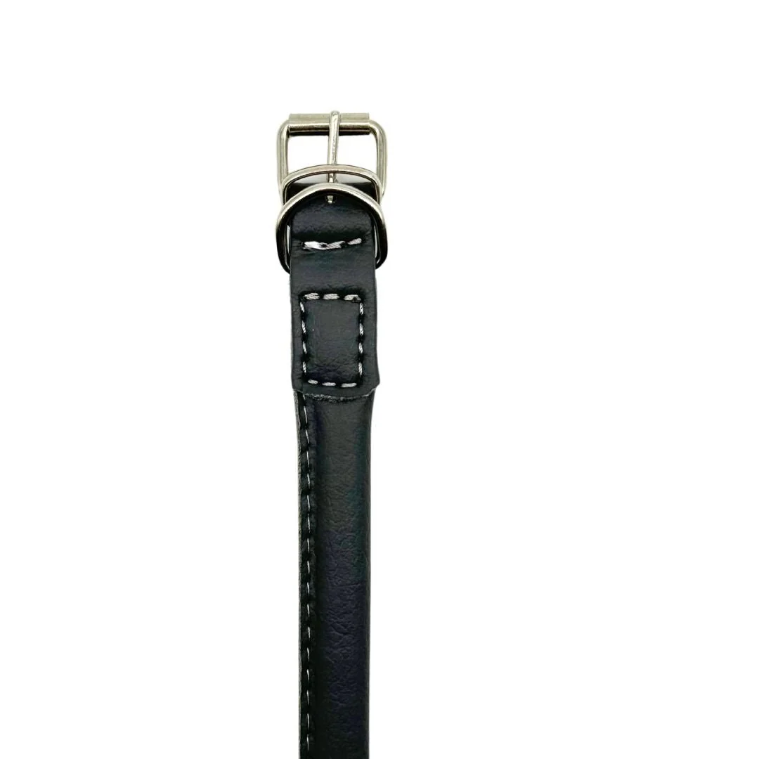Project Blu Grey Rolled ELeather Collar (S) - Image 2