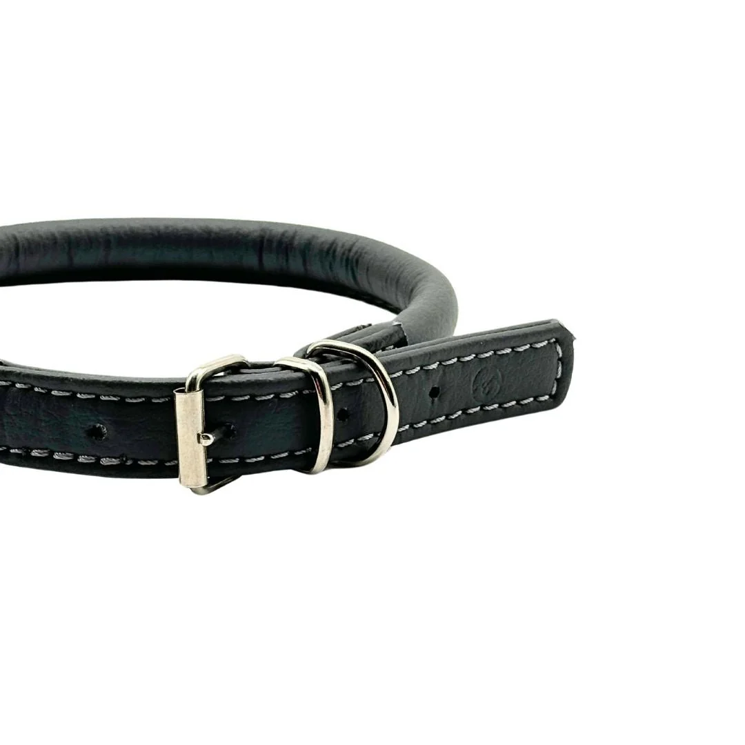 Project Blu Grey Rolled ELeather Collar (S) - Image 3