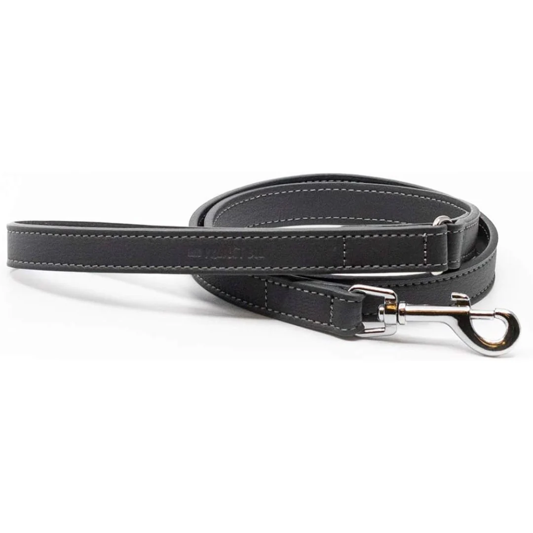 Project Blu Malibu Grey Leather Dog Leash - 110cm