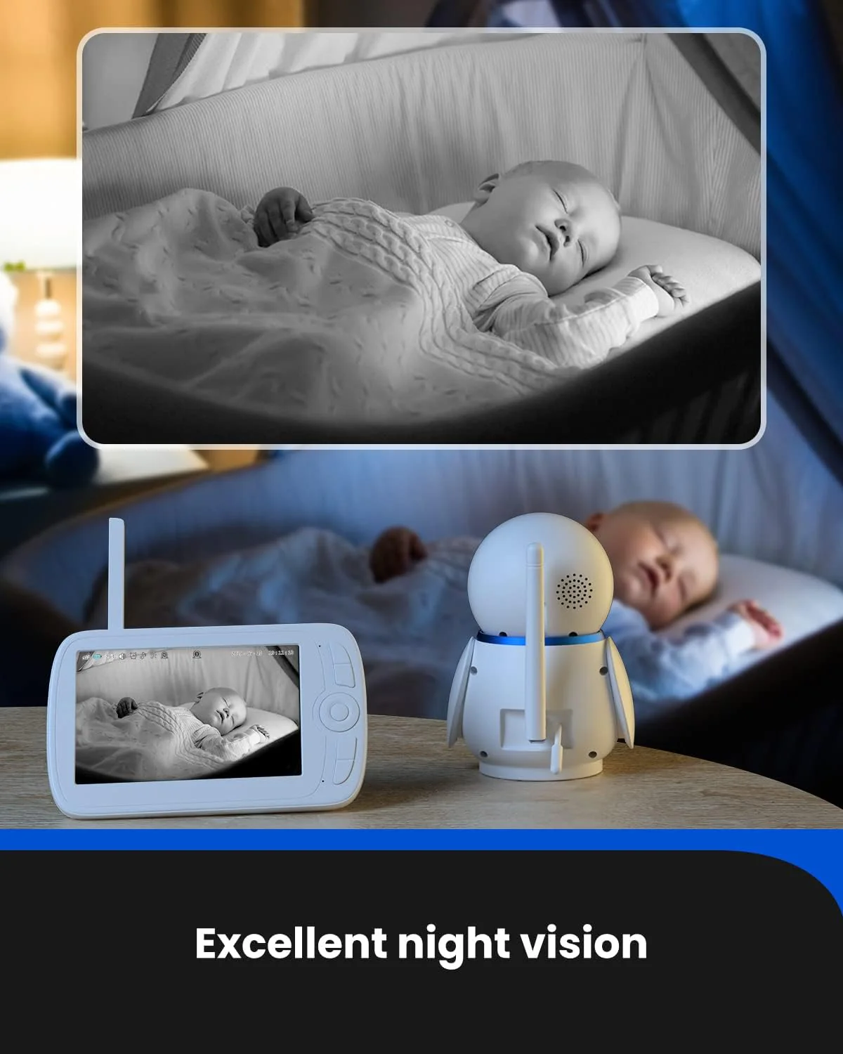 Proscenic BM300 Baby Monitor - 5’HD Video - Image 4
