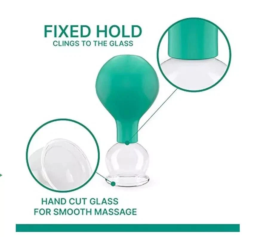 PURAVA Cupping Therapy Set with Suction Balls - Green (Set of 5) - Image 6